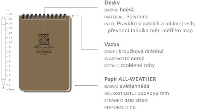 Voděodolný zápisník – Pocket Notebook 4/6”